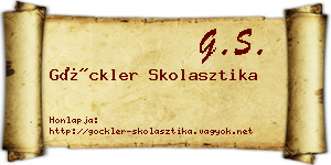 Göckler Skolasztika névjegykártya